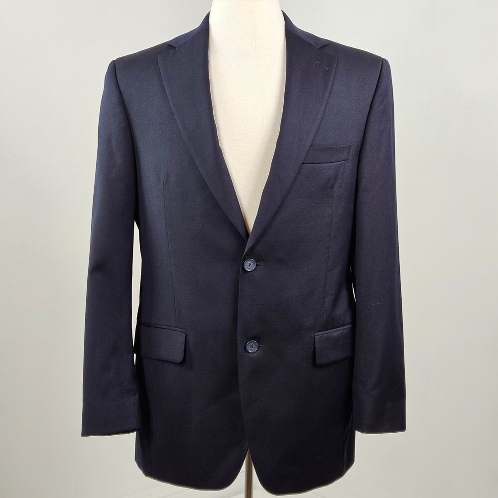Loro Piana Barneys Wool Blazer Suit Jacket Navy Blue Men's 38R MISSING BUTTONS